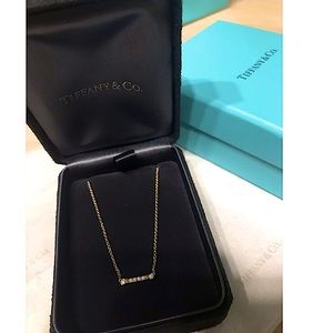 BRAND NEW Tiffany & Co gold necklace with diamonds